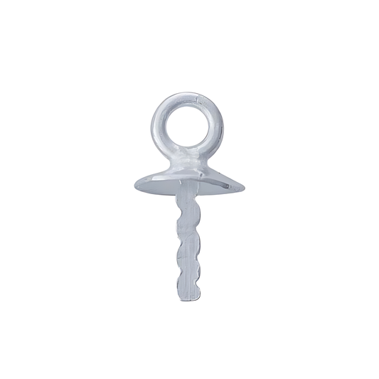 Plata Tapa Dije Perla 6 Mm