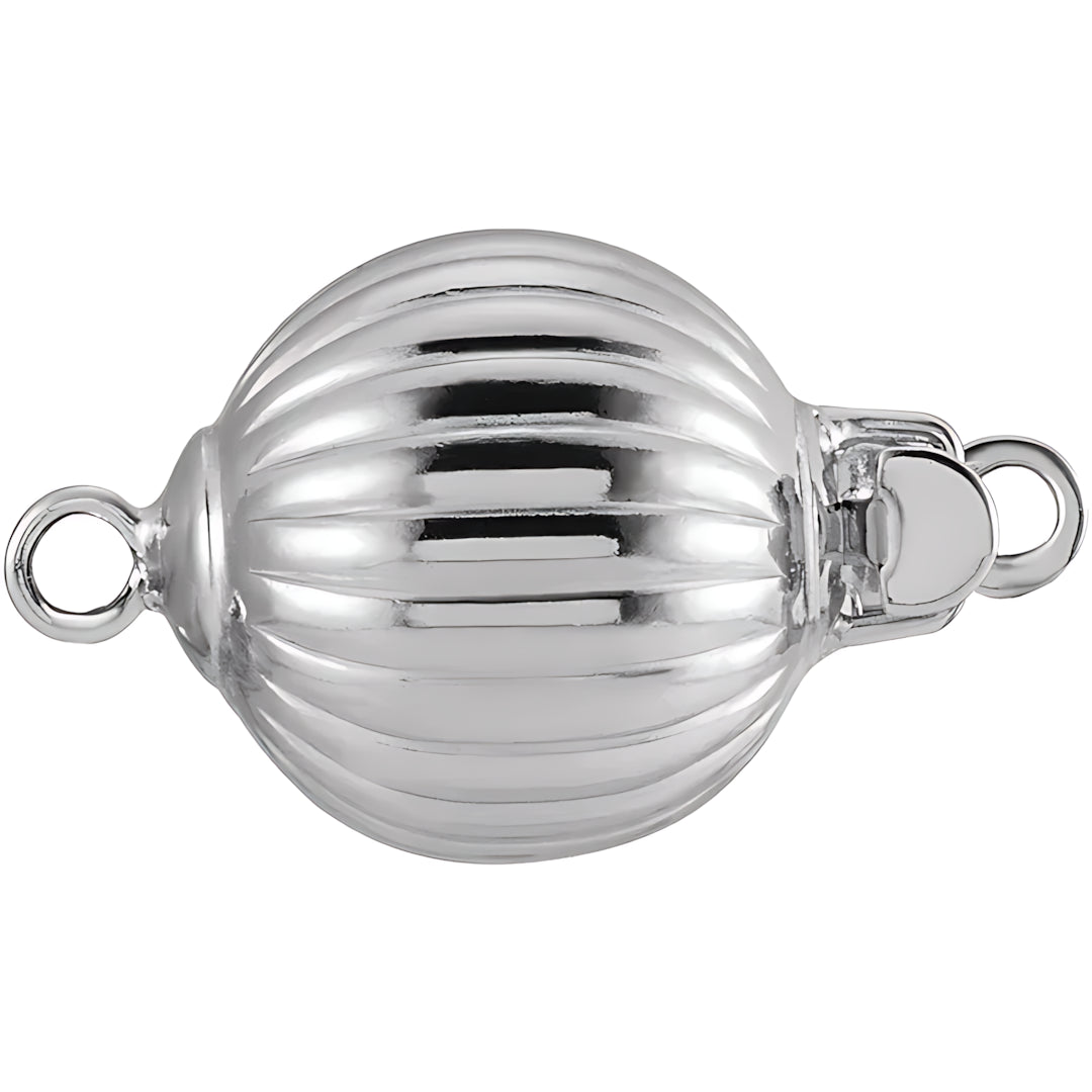 Plata Broche Bola Corrugado