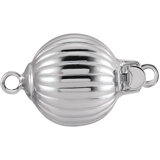Plata Broche Bola Corrugado