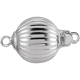 Plata Broche Bola Corrugado