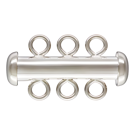Plata Broche Tubo P/3 Hilos