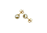 14K Broquel Perla Redonda