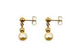 14K Aretes Perla Potato C/Bola 1X