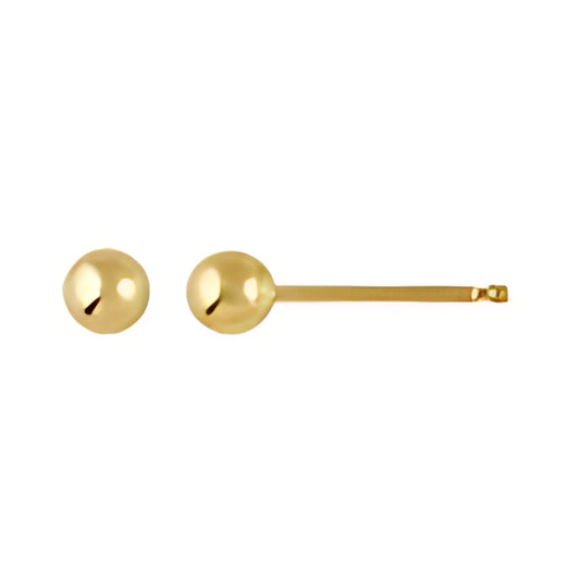 14K Broquel Bola 5 Mm C/Perla