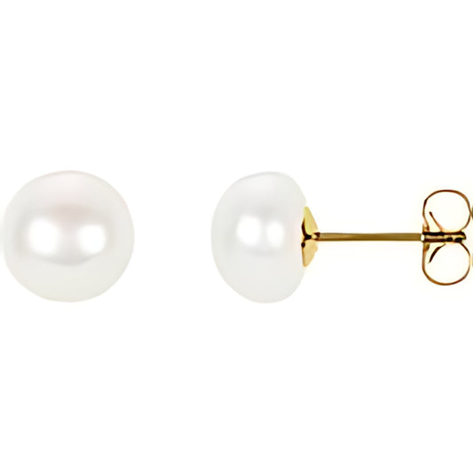 14K Broquel Perla Boton